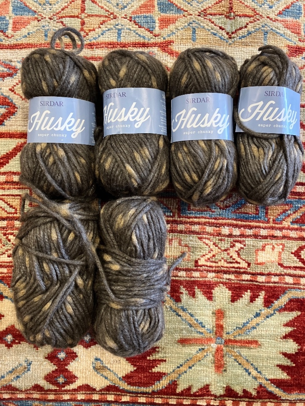 5/6 x New Sirdar Husky Acrylic Super Chunky Yarn in Color 502 Flecky